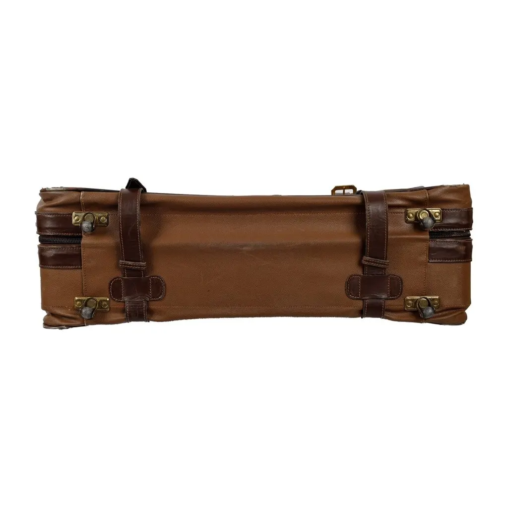 Trussardi Large Leather Luggage - '90s Brown Leather Good - Inside View