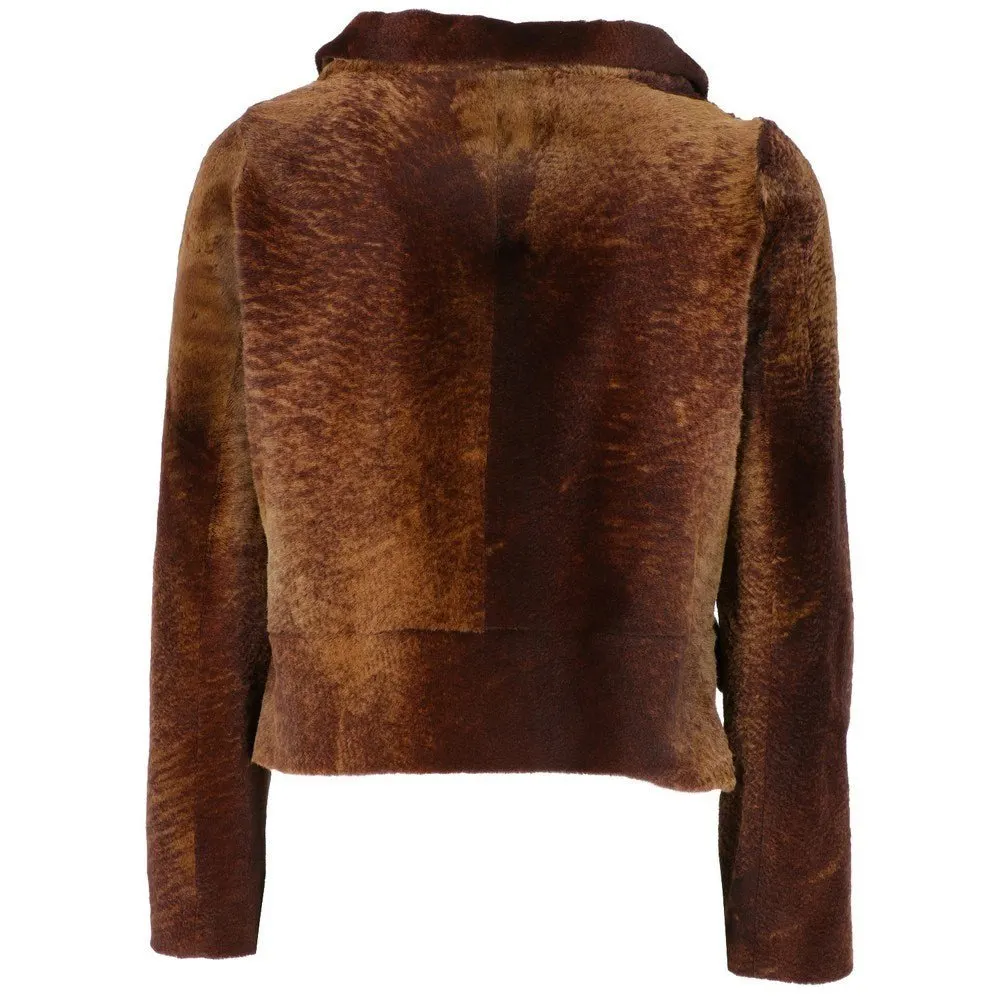 Marni Brown Fur Jacket - 2000s Brown Good - Back View