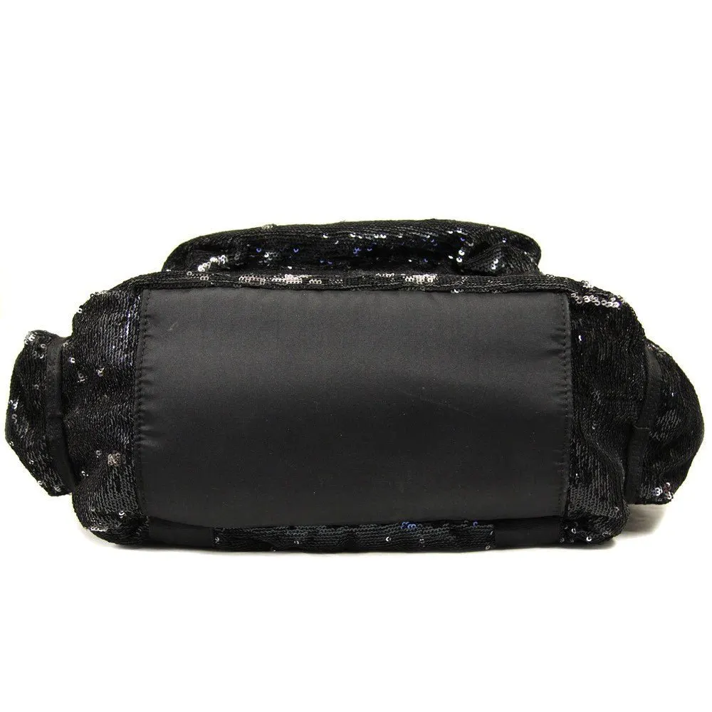 Sonia Rykiel Black and Gold Sequined Tote - 2000s Black Good - Model View