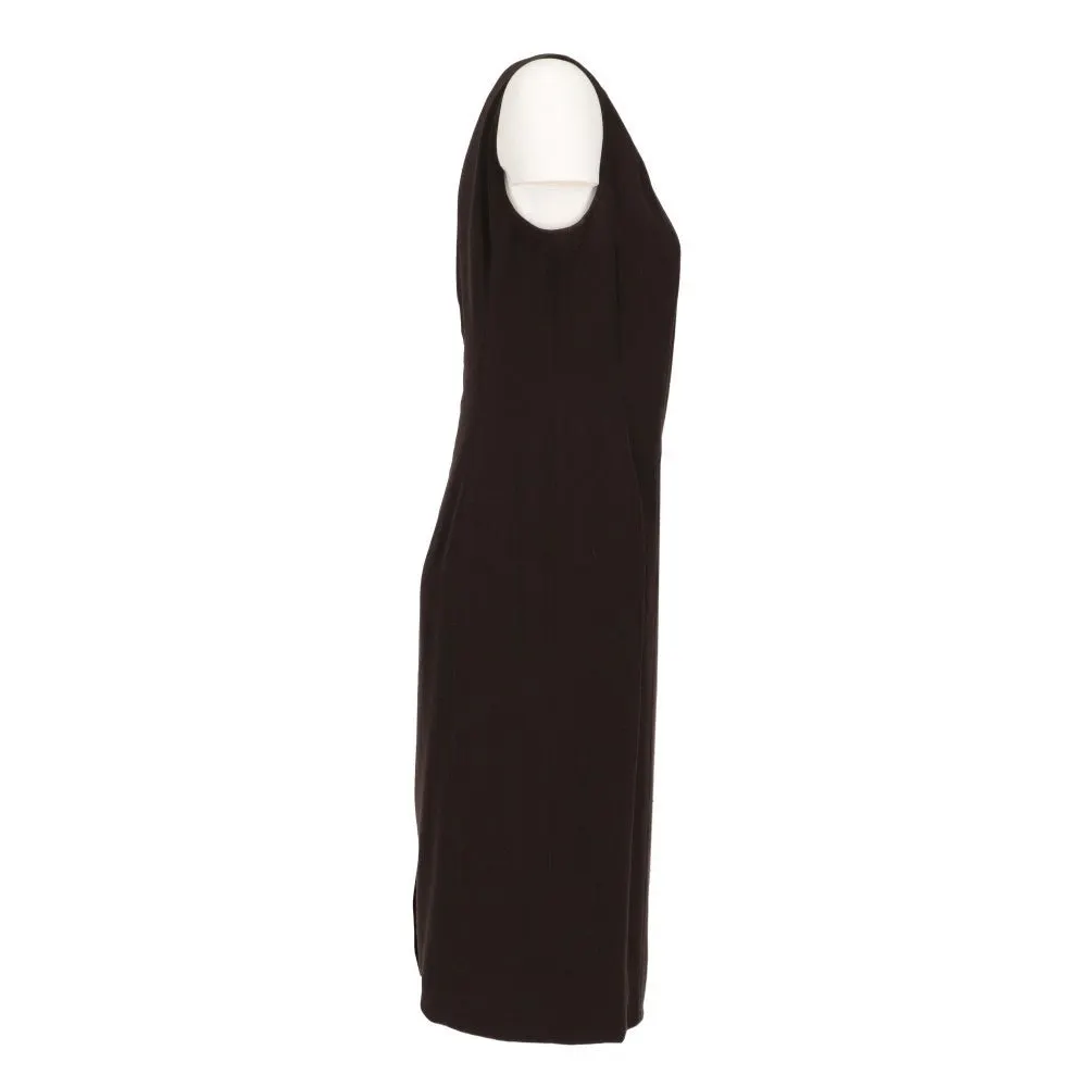 Chanel Brown Wool Sheath Dress - '90s Brown Wool Good - Model View