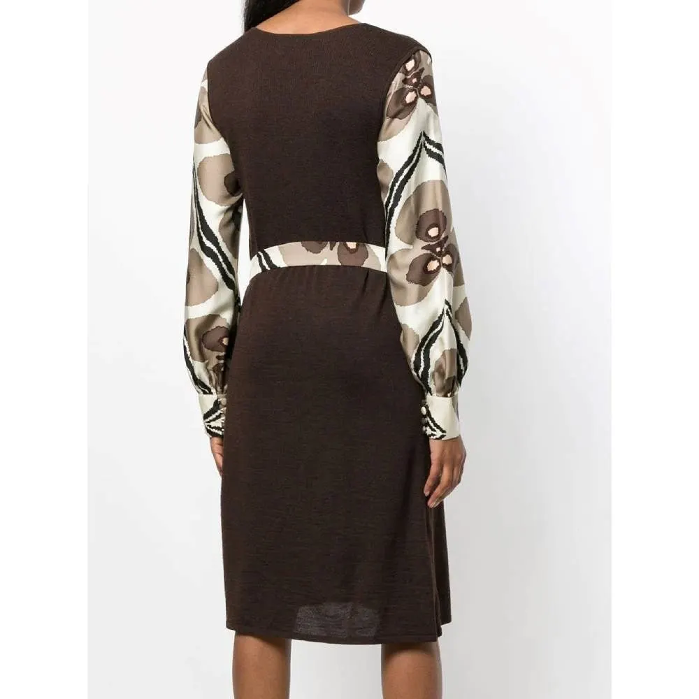 Hermès Brown Wool Dress - 2000s Brown Wool Good - Model View