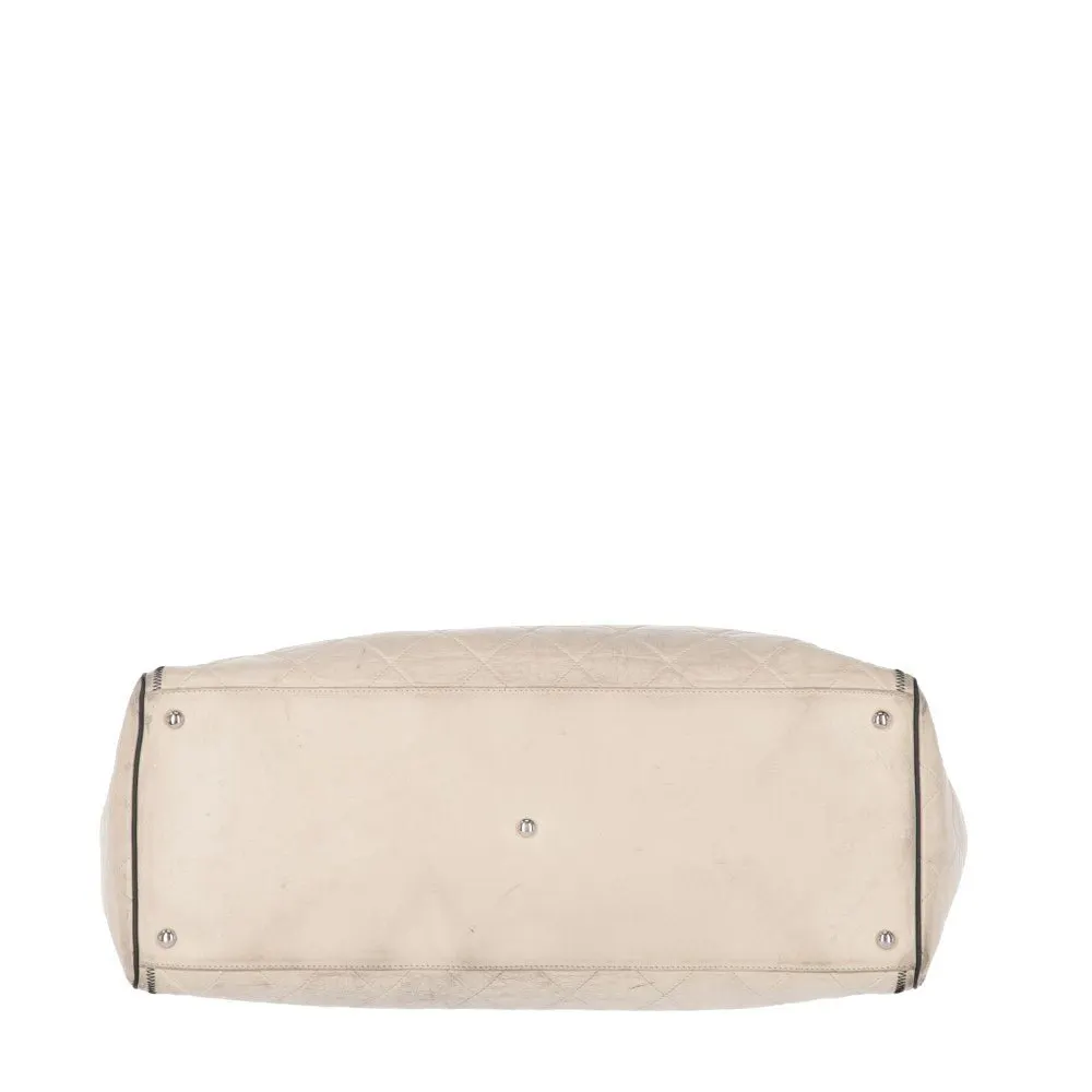 Chanel Beige Matelassé Leather Tote - 2000s Beige Leather Good - Box View