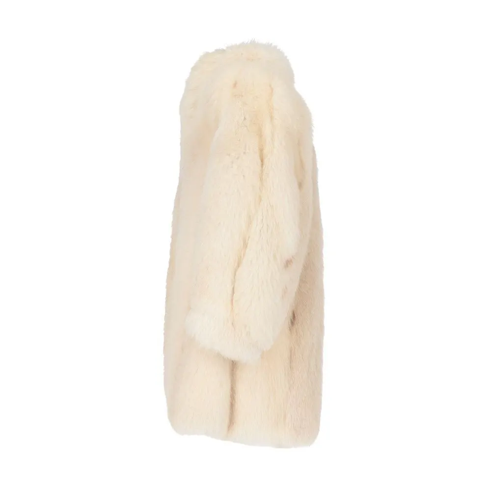 Christian Dior White Fox Fur Coat - '80s White Good - Model View