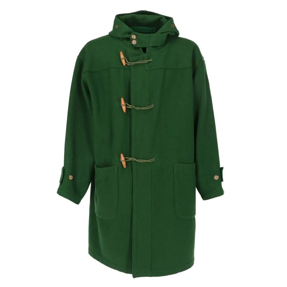 C.P. Company Green Wool Hooded Coat - '90s Green Wool Good - Front View