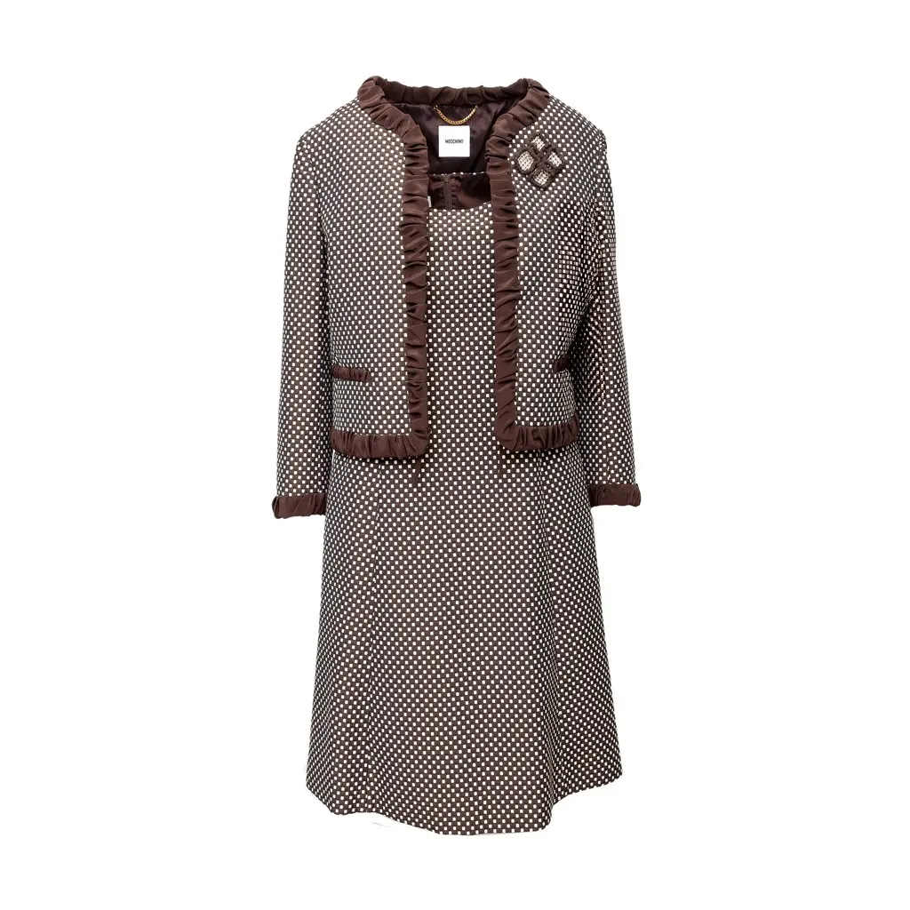 Moschino Checkered Dress and Jacket Set - '10s Red Good - Front View