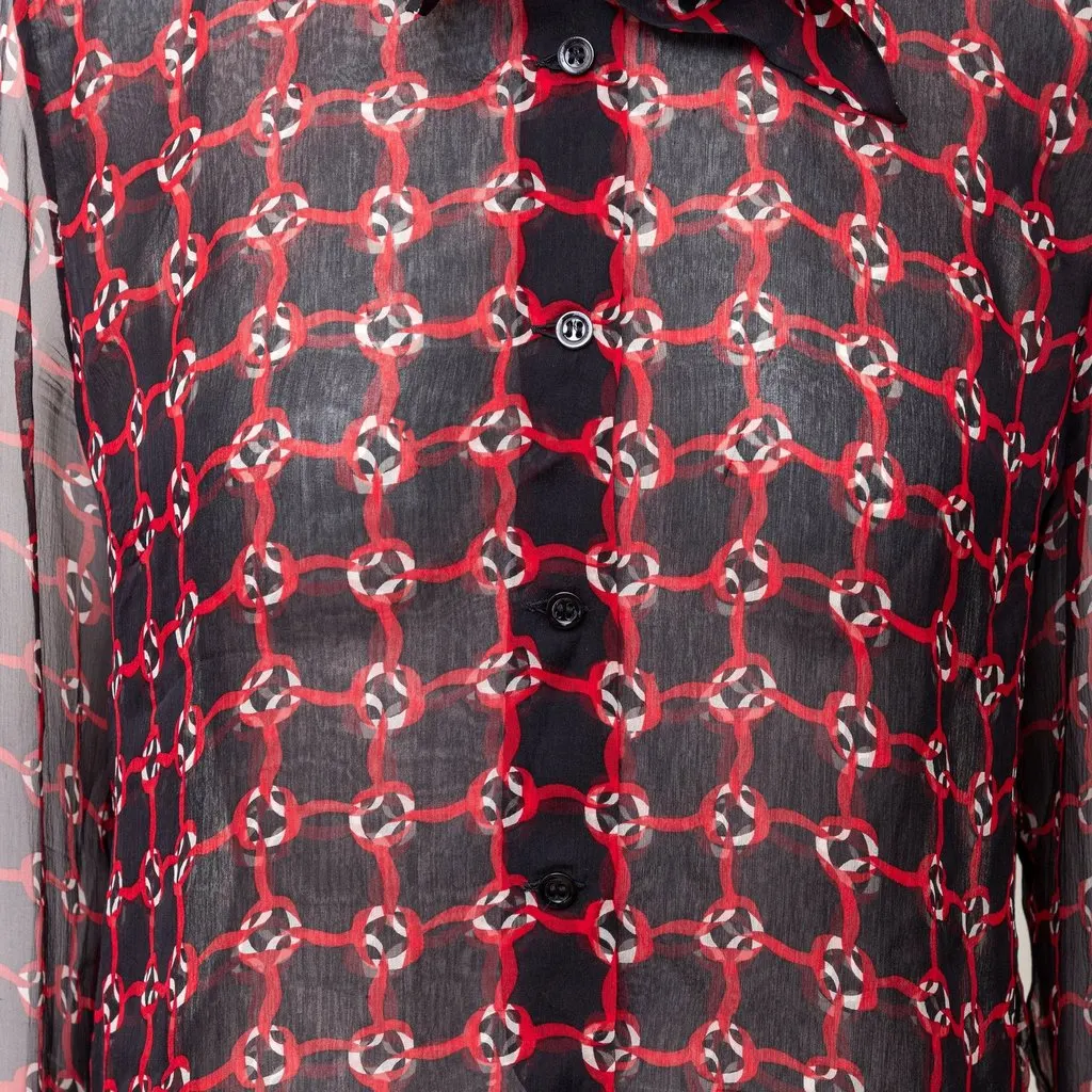 Moschino Printed Shirt - '10s Black Silk Good - Box View