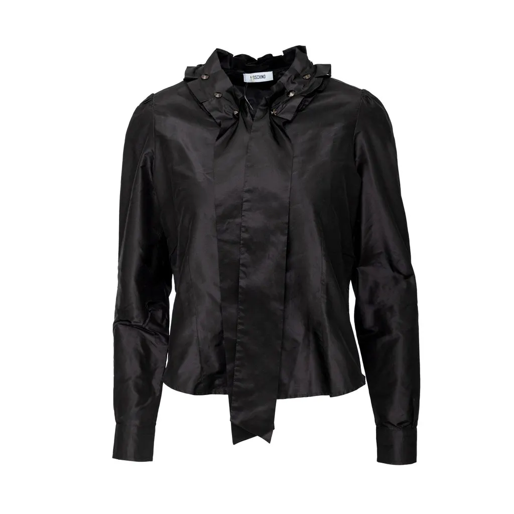 Moschino Silk Shirt - '10s Black Silk Good - Back View