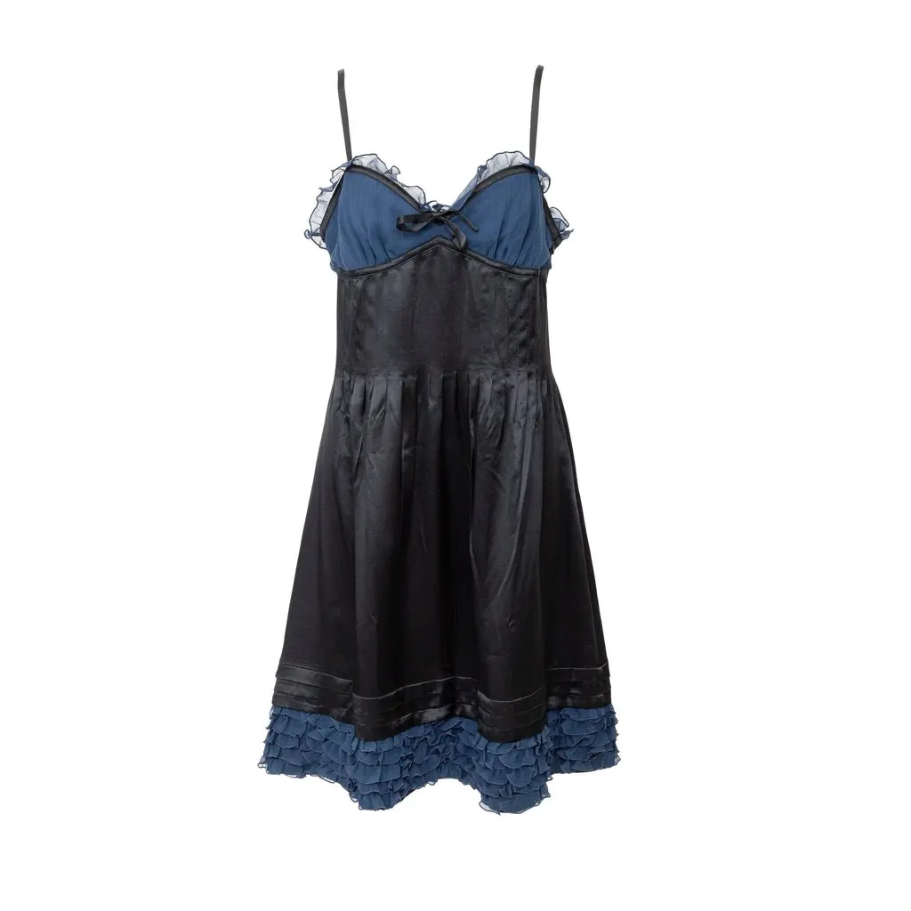 Moschino Cheap and Chic Silk Dress - '10s Black Silk Good - Front View