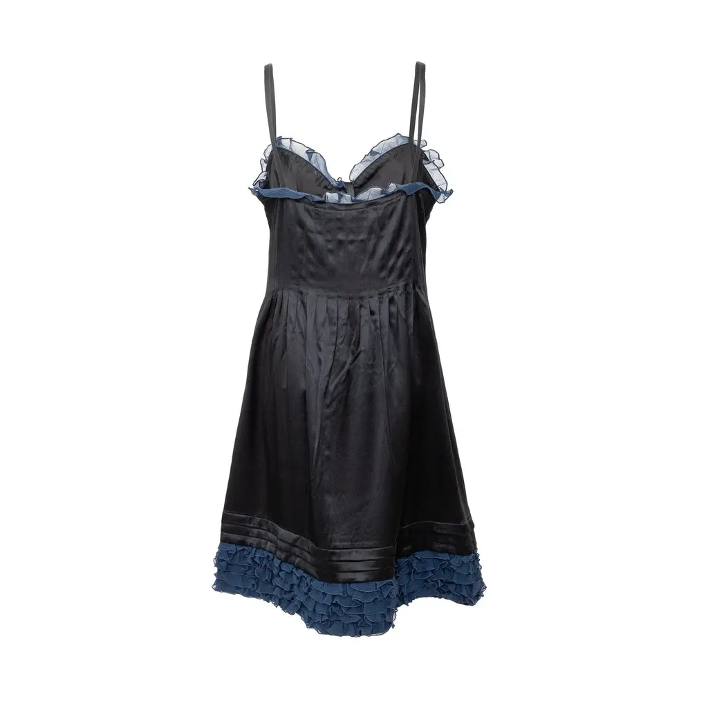 Moschino Cheap and Chic Silk Dress - '10s Black Silk Good - Back View