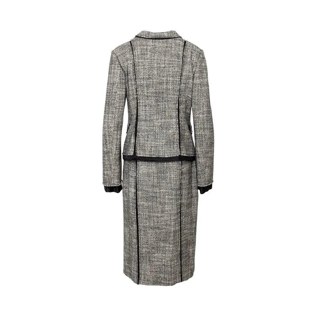 Alberta Ferretti Jacket and Skirt Set - '10s Black Wool Good - Back View