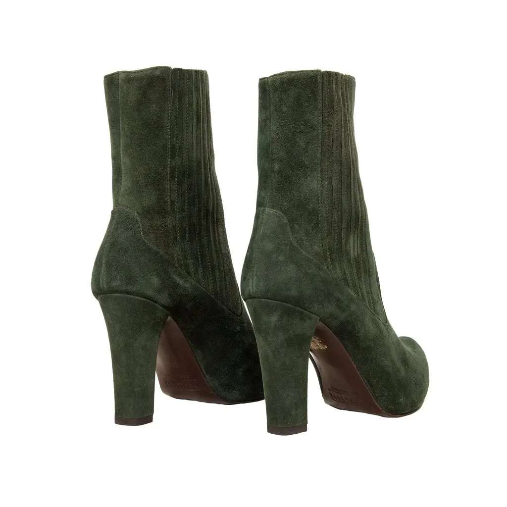 Unsigned Fratelli Rossetti Suede Ankle Boots - '10s Red Suede Good - Back View