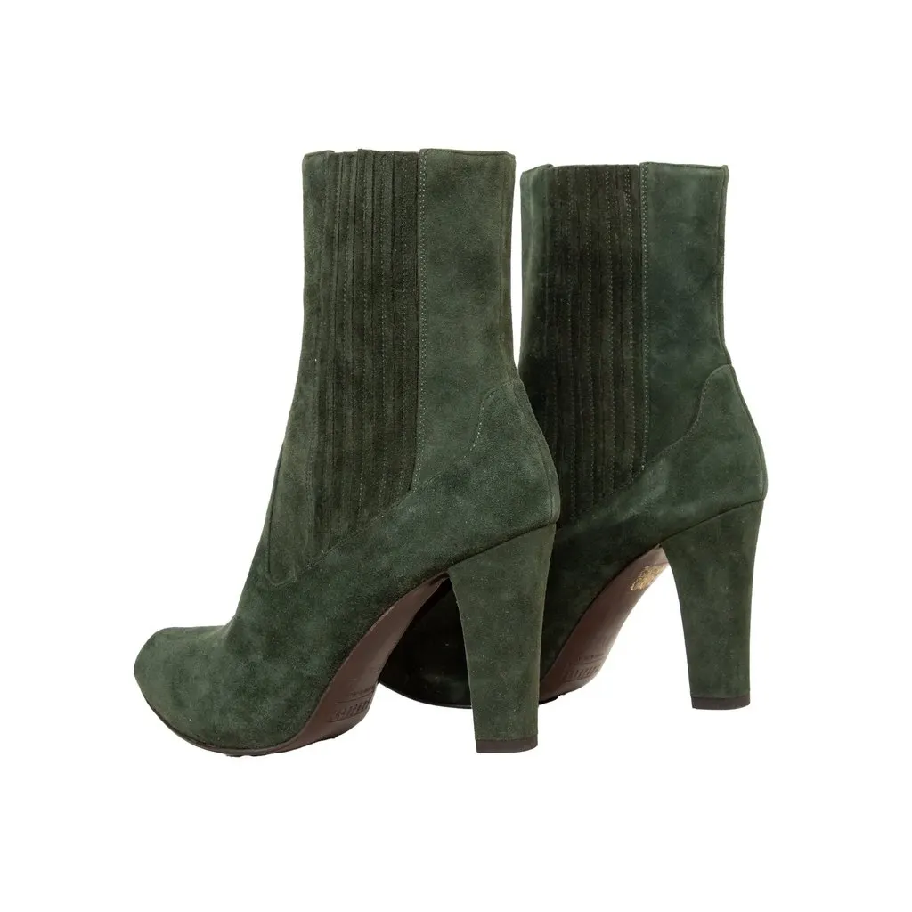 Unsigned Fratelli Rossetti Suede Ankle Boots - '10s Red Suede Good - Model View
