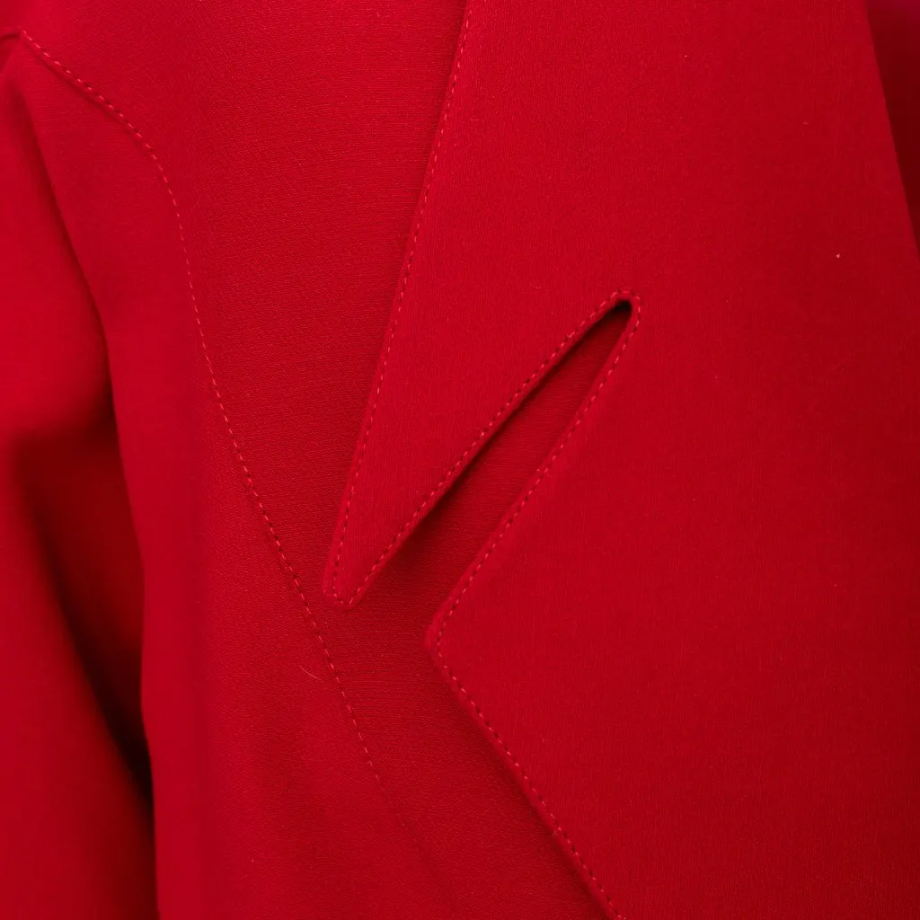 Thierry Mugler Vintage Jacket and Skirt Set - '80s Red Wool Good - Model View