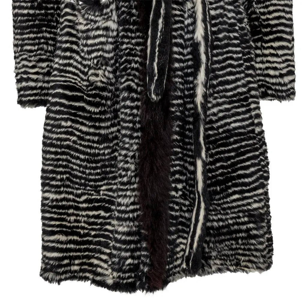 Gianfranco Ferré Rabbit and Fox Fur Coat - '90s Black Good - Box View