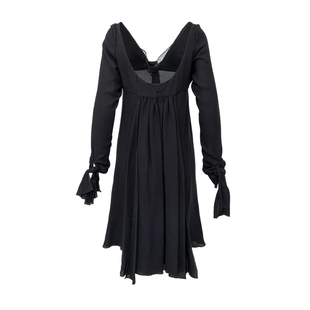 Valentino Silk Dress - '90s Black Silk Good - Back View