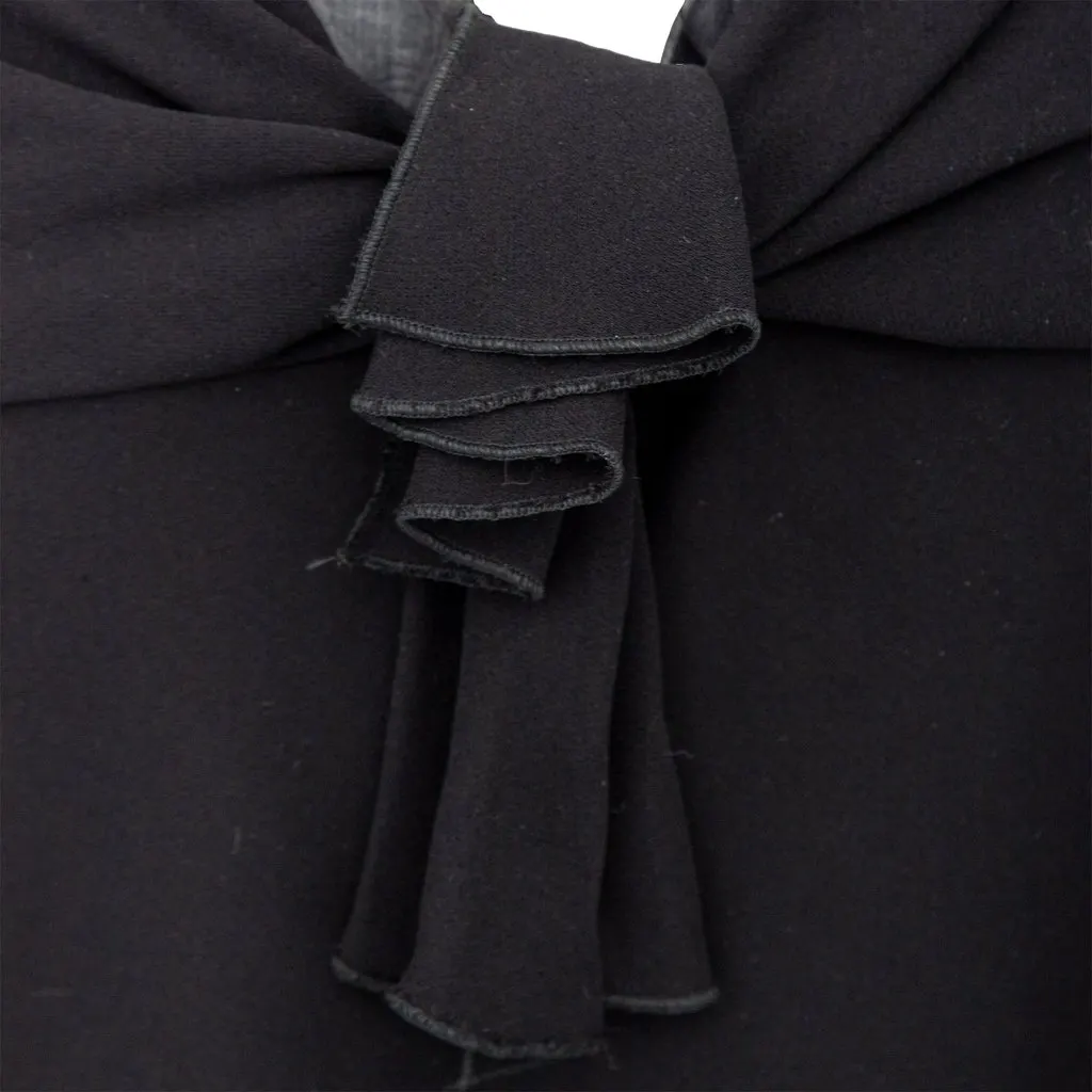 Valentino Silk Dress - '90s Black Silk Good - Inside View