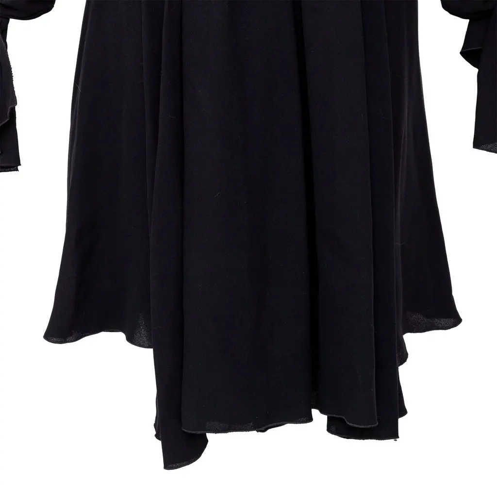 Valentino Silk Dress - '90s Black Silk Good - Model View