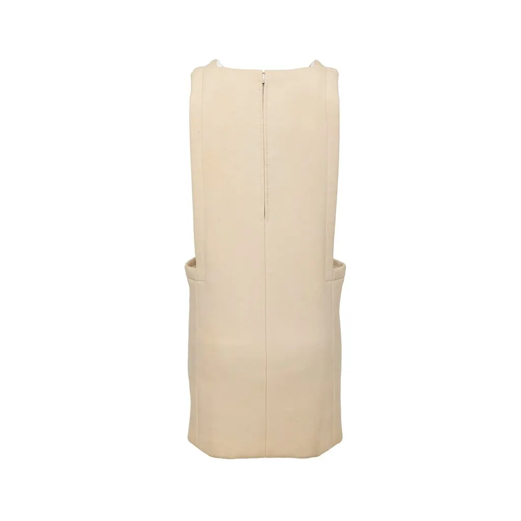 Unsigned Stavropoulos Short Overalls - '60s Beige Wool Good - Back View