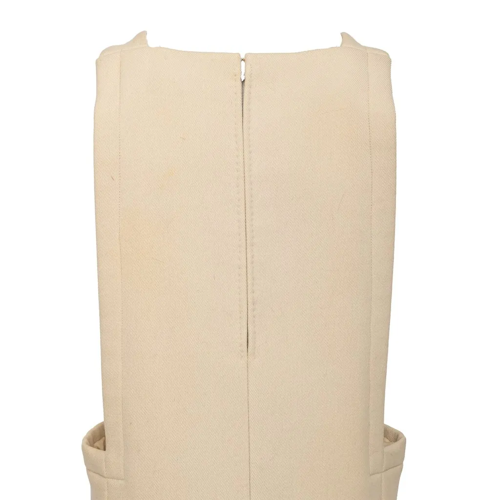 Unsigned Stavropoulos Short Overalls - '60s Beige Wool Good - Model View