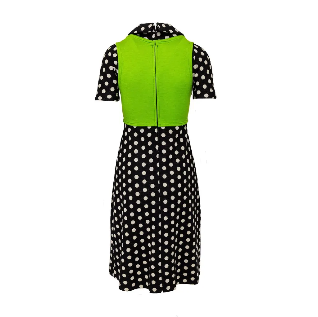 Unsigned Rudi Gernreich Wool Dress - '70s MultiColor Wool Good - Back View