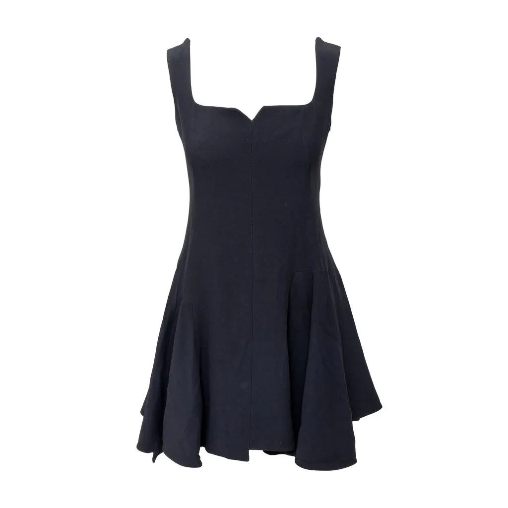 Alexander McQueen Mini Dress - '10s Black Silk Good - Front View