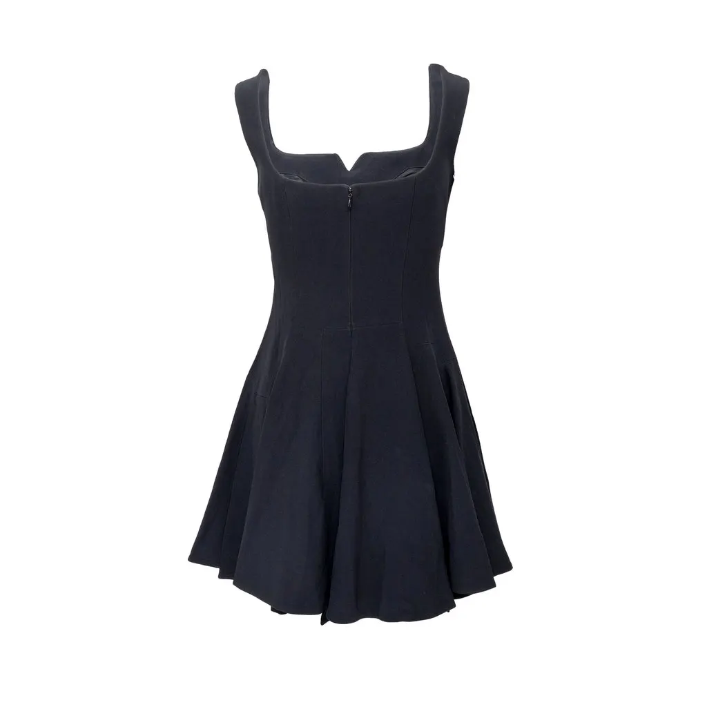 Alexander McQueen Mini Dress - '10s Black Silk Good - Back View
