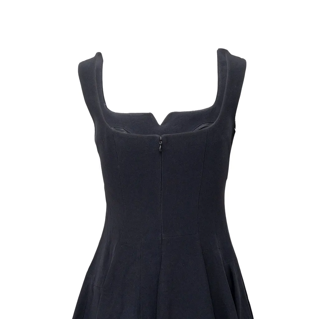 Alexander McQueen Mini Dress - '10s Black Silk Good - Model View
