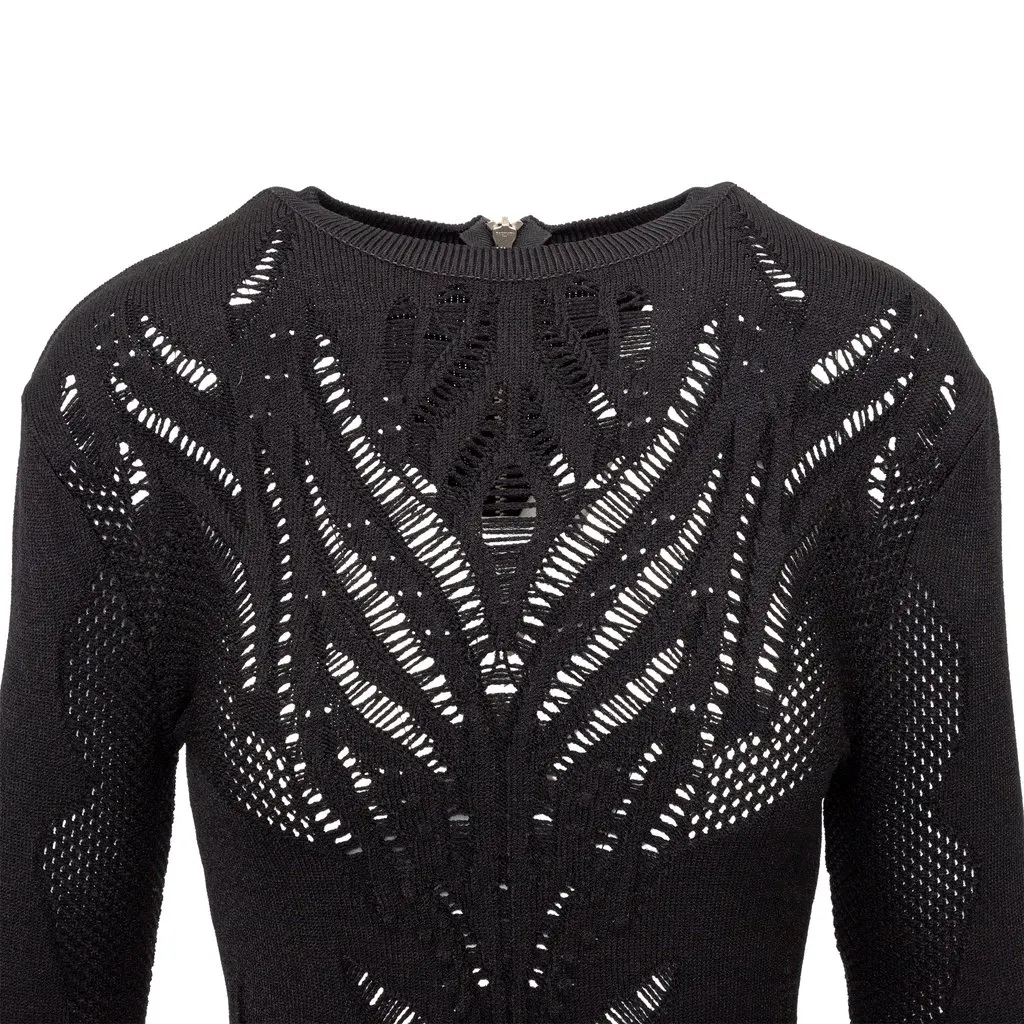 Balmain Stretchy Jacquard Dress - '10s Black Canvas Good - Model View