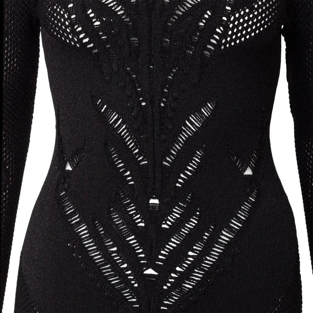 Balmain Stretchy Jacquard Dress - '10s Black Canvas Good - Box View