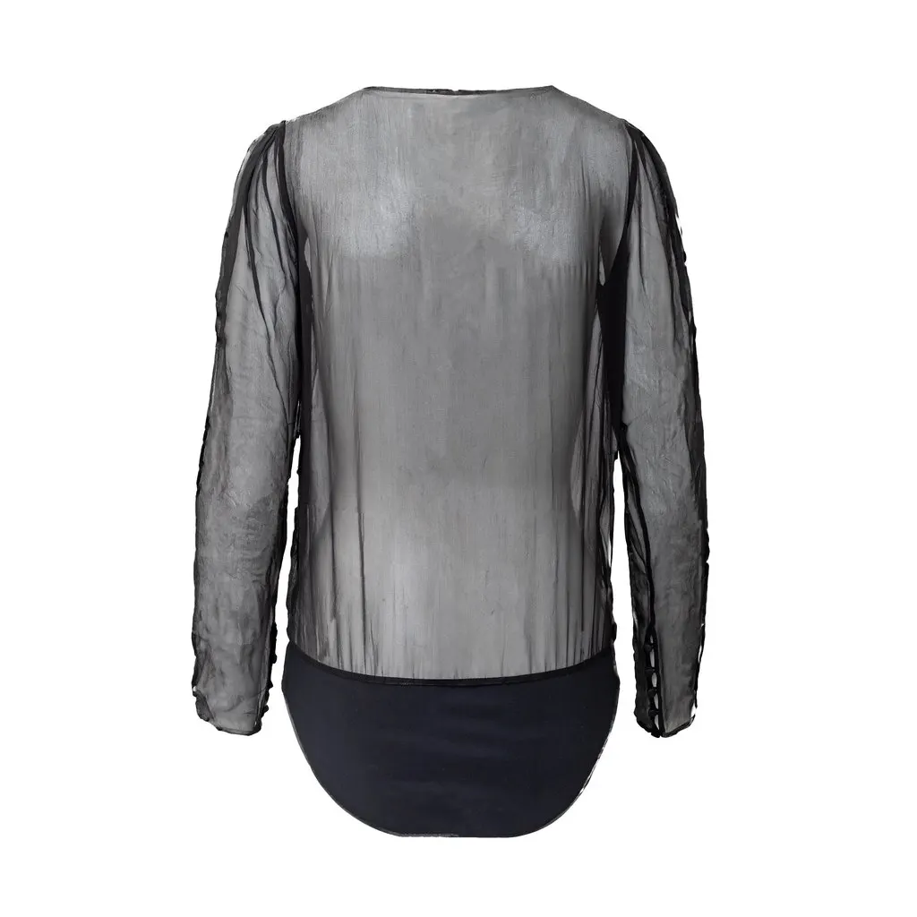 Saint Laurent Sheer Bodysuit - '10s Red Good - Inside View