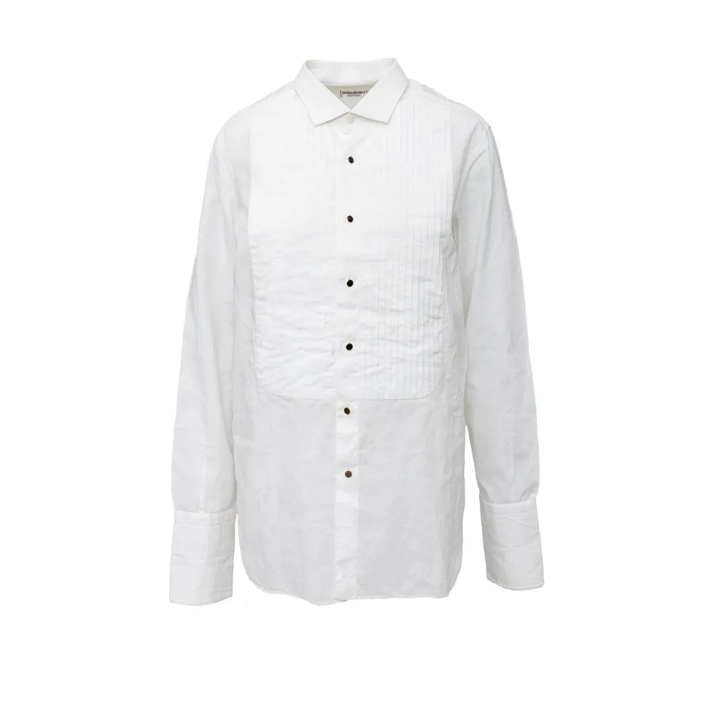 Saint Laurent Tuxedo Shirt - '10s Red Good - Front View