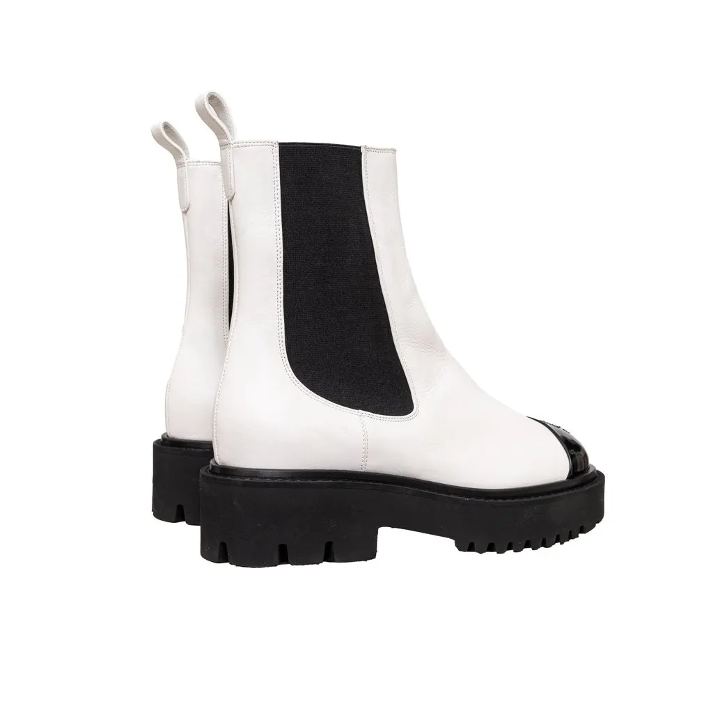 Chanel Patent Leather Ankle Boots - '10s Black Leather Good - Box View