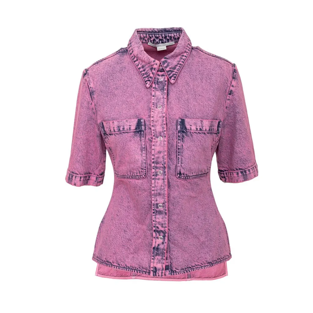 Stella McCartney Dyed Denim Shirt - '10s MultiColor Denim Good - Front View