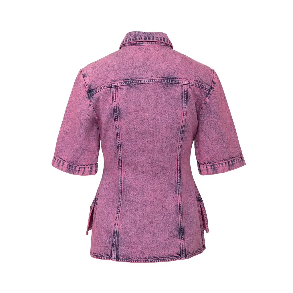 Stella McCartney Dyed Denim Shirt - '10s MultiColor Denim Good - Back View