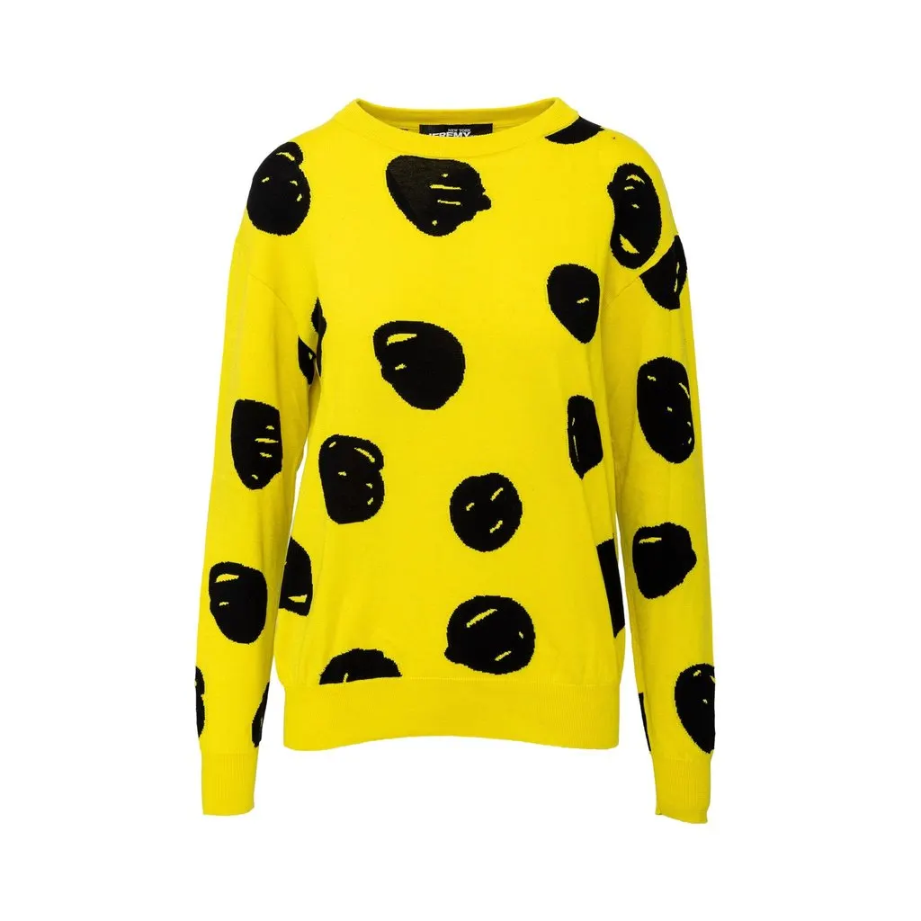 Unsigned Jeremy Scott Abstract Polka Sweatshirt - '10s Black Cotton Good - Front View