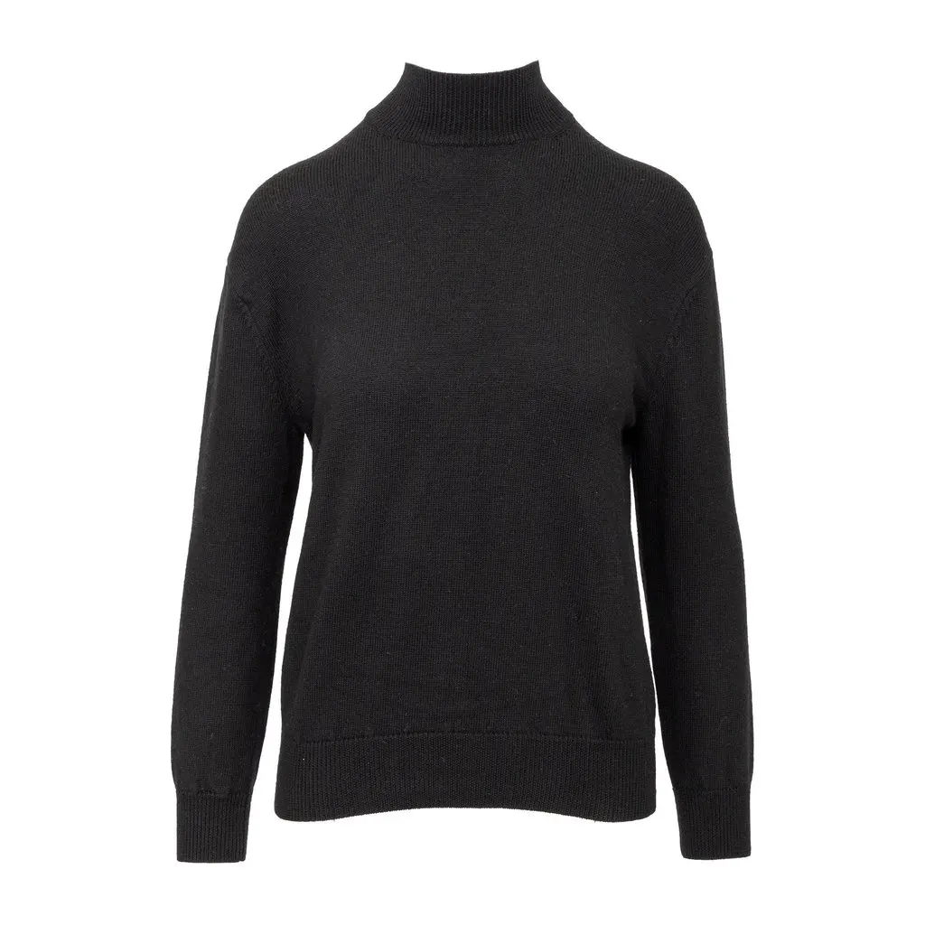 Alexander Wang Highneck Sweater - '10s Black Wool Good - Front View