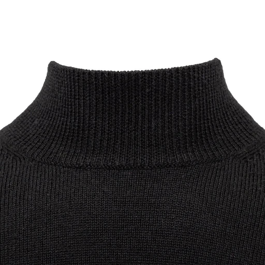 Alexander Wang Highneck Sweater - '10s Black Wool Good - Model View
