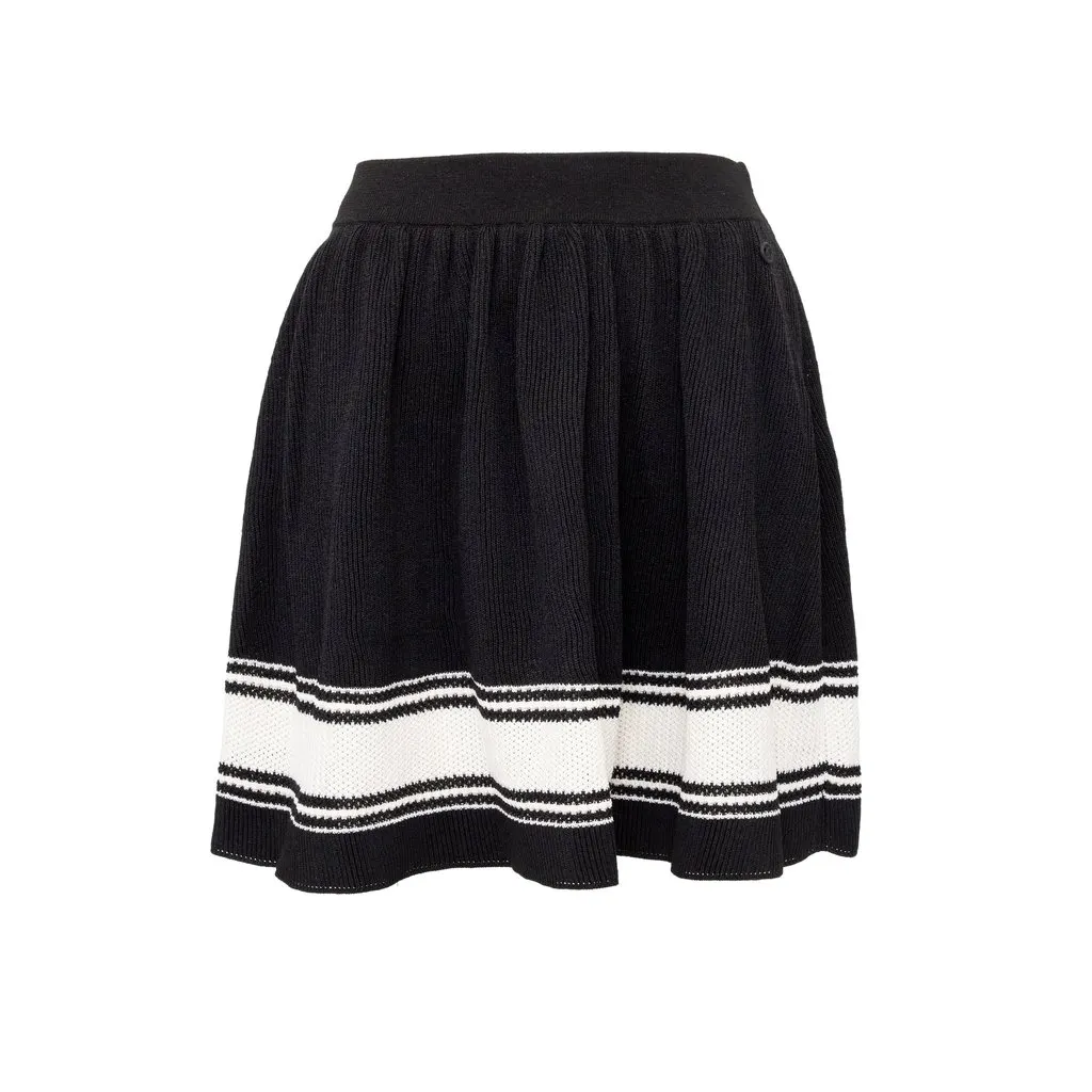 Chanel Knit Skirt - '10s White Silk Good - Front View