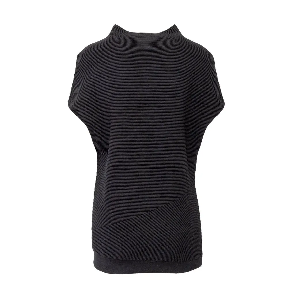 Alexander McQueen Ribbed Knit Top - '10s Black Wool Good - Back View