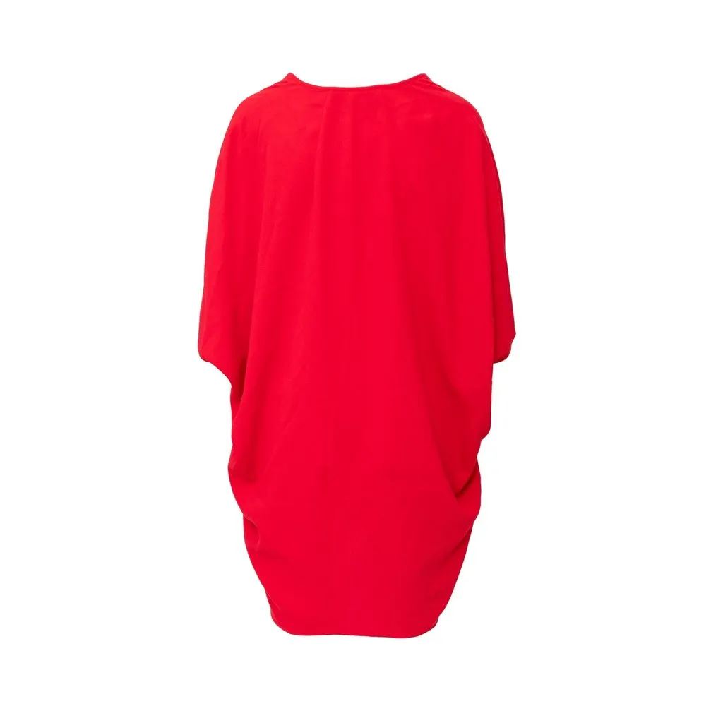 Unsigned Gianluca Capannolo Oversized Top - '10s Red Polyester Good - Back View