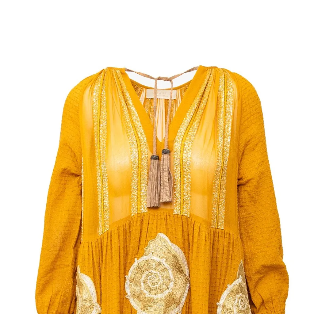 Unsigned Rara Avis by Sonal Verma Boho Long Dress - '10s Red Cotton Good - Inside View