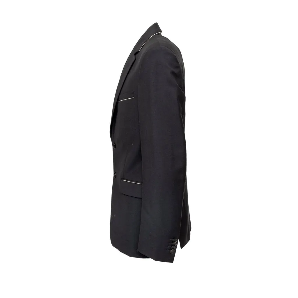 Givenchy Suit with Chain Details - '10s Black Wool Good - Inside View