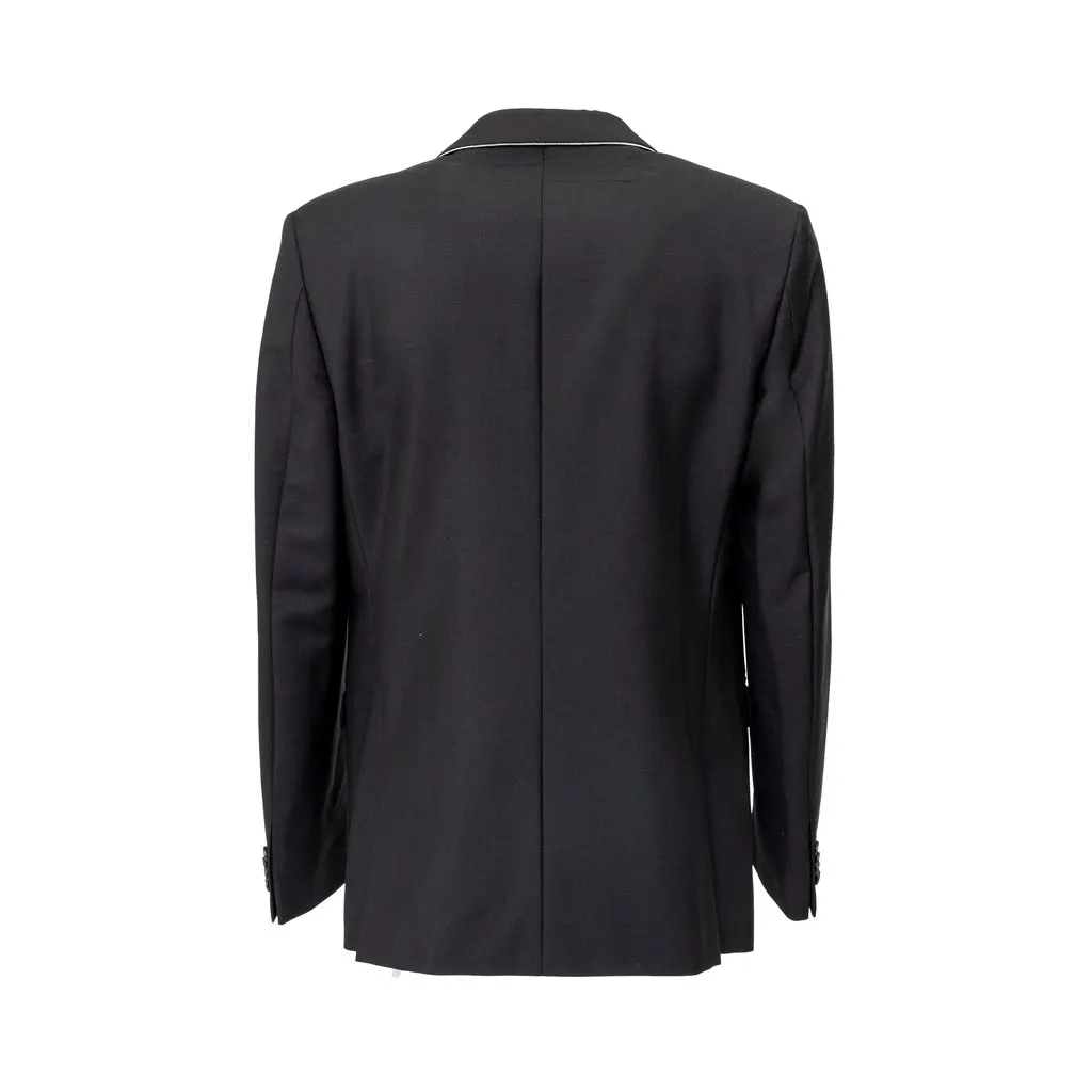 Givenchy Suit with Chain Details - '10s Black Wool Good - Model View