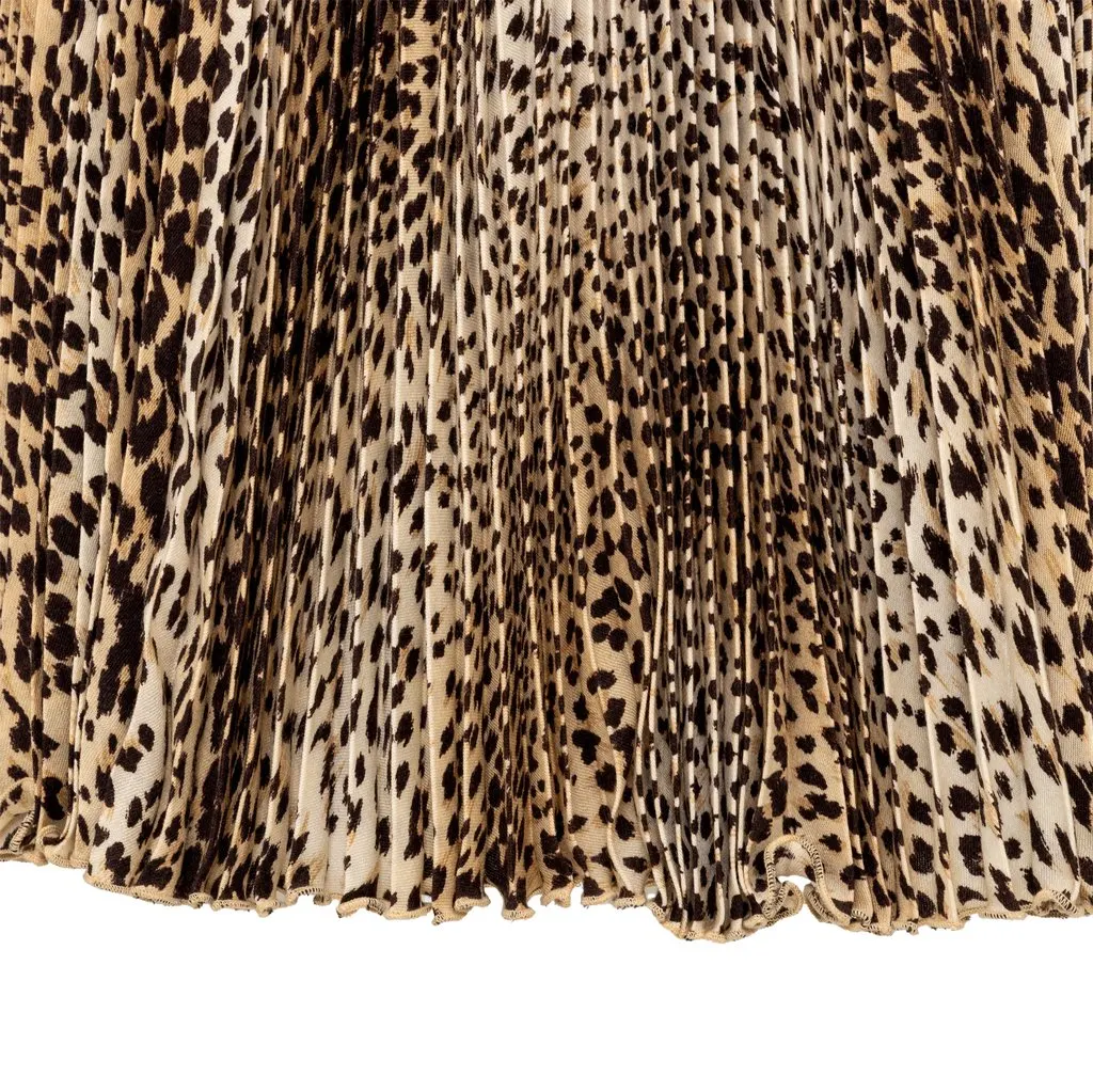 Valentino Miss V Leopard Print Pleated Skirt - '90s MultiColor Wool Good - Box View