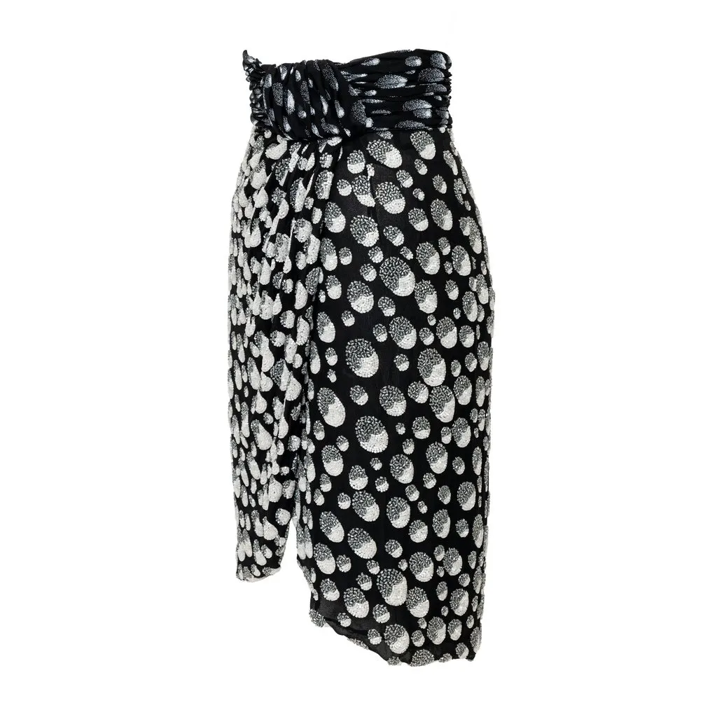Unsigned Beaded Skirt - '90s White Good - Back View