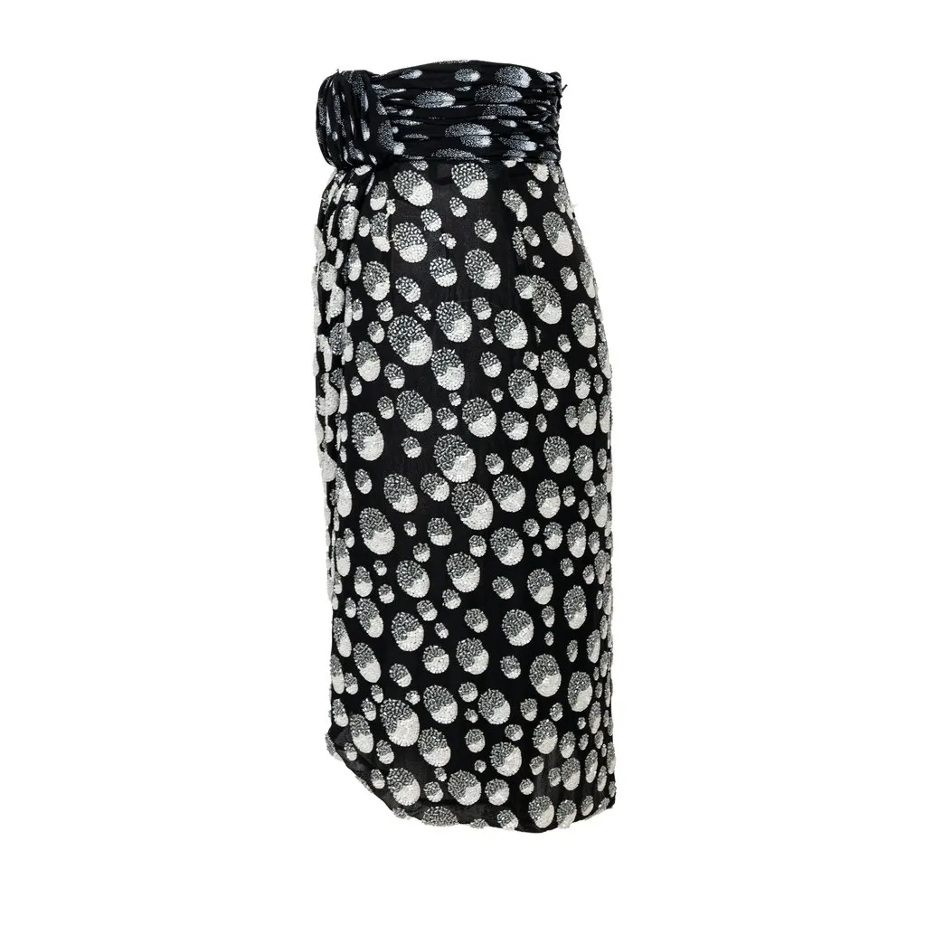 Unsigned Beaded Skirt - '90s White Good - Inside View