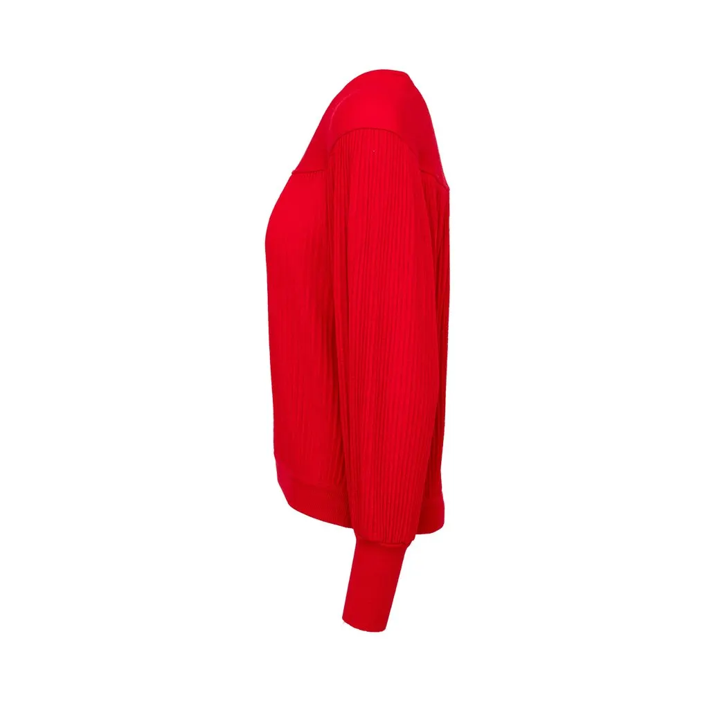 Valentino Studio Pleated Knit Top - '80s Red Wool Good - Back View