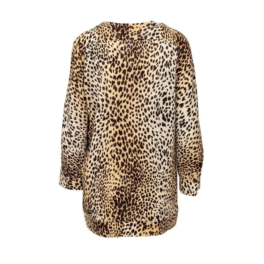 Valentino Miss V Leopard Print Top - '90s MultiColor Wool Good - Back View