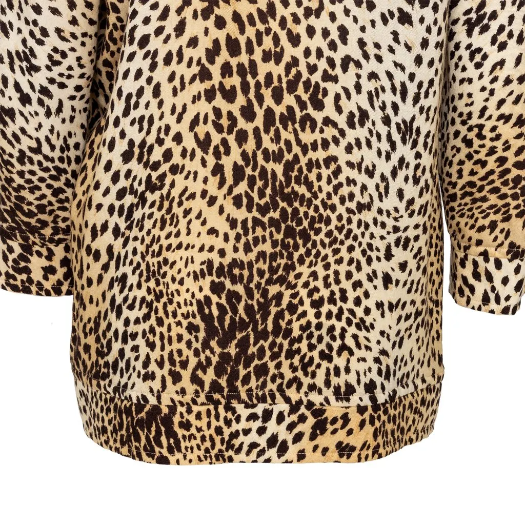 Valentino Miss V Leopard Print Top - '90s MultiColor Wool Good - Model View