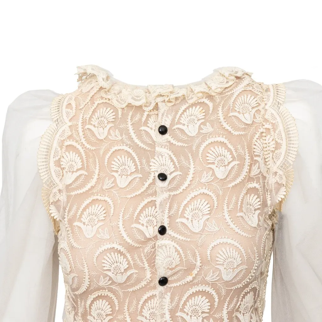 Unsigned Top - '00s Beige Lace Good - Box View